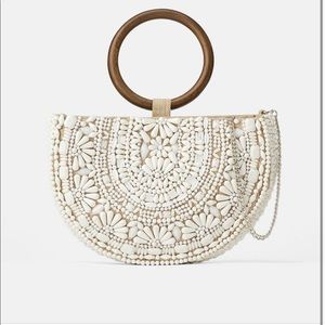 Zara beaded oval crossbody bag